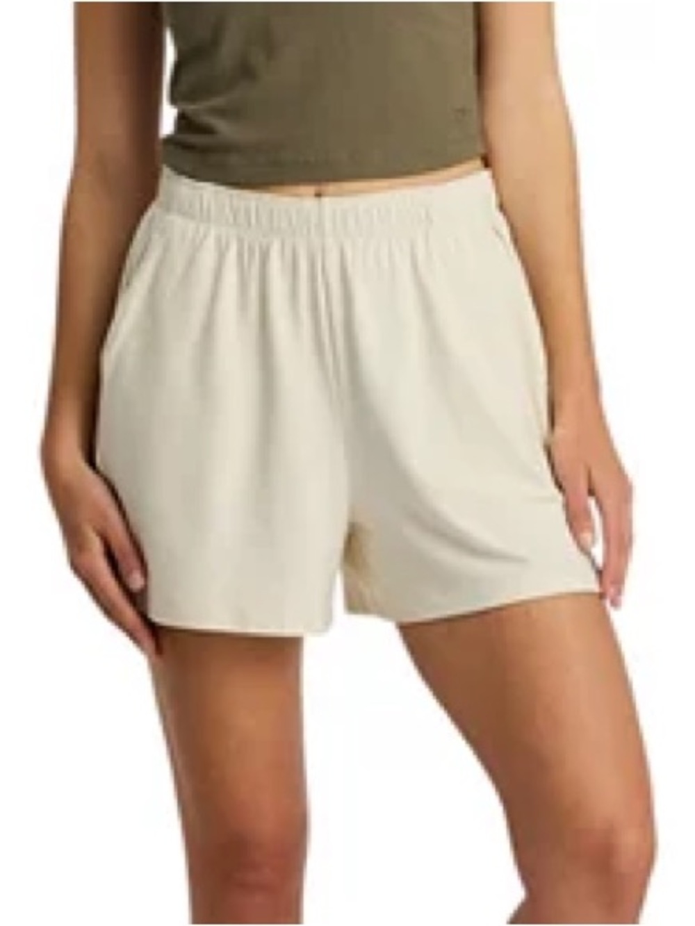 NWT DSG Relaxed Elastic-Waist Athletic Shorts - White XS
